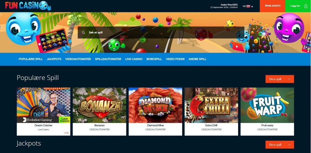 Fun Casino hjemmeside