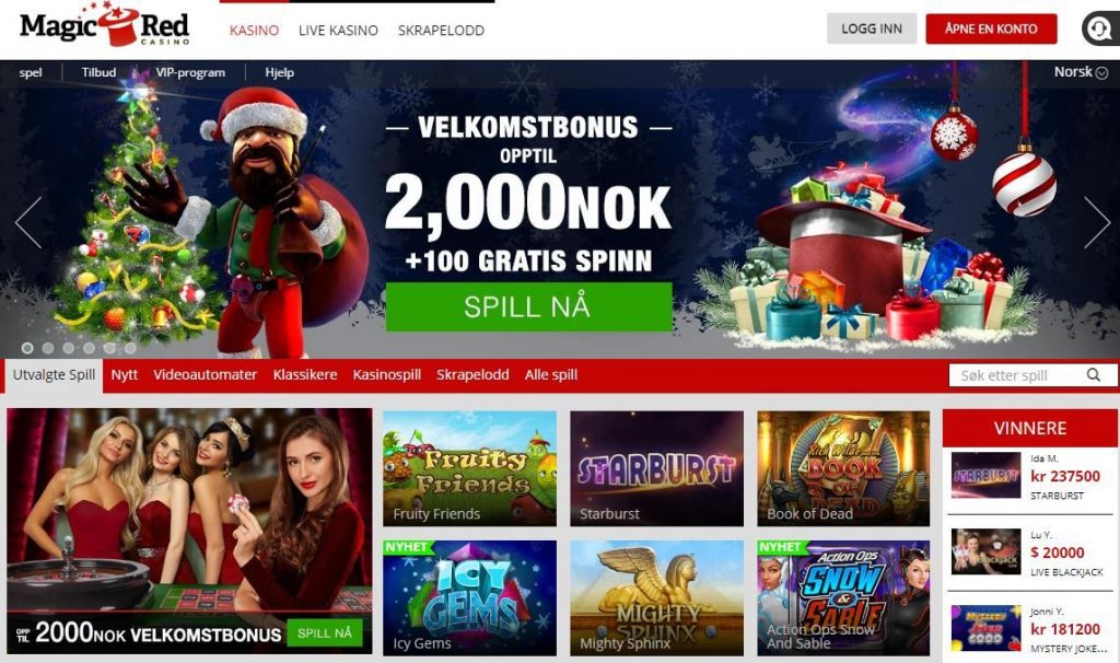 MagicRed Casino Hjemmeside