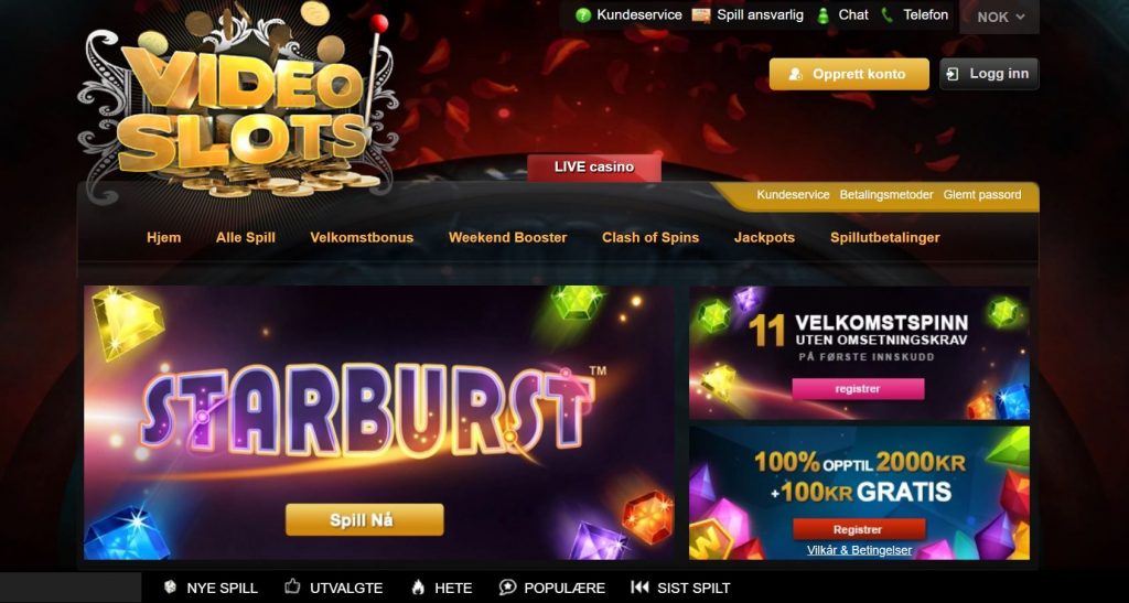 Videoslots Casino Hjemmeside 2019